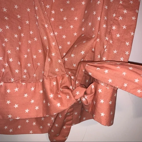 Madewell Star Scatter Coral Wrap Top - Picture 4 of 7